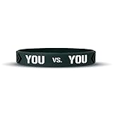 Motivational Wristbands - Adult & Youth Sizes! Perfect for Fitness, Sports, Work, Life. Wear Your Motivation! Sold Individually (You VS You, XL - 9')