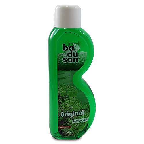 6er Pack badusan Schaumbad Das Original 6 x 750 ml Koniferenduft & Roßkastanie Badezusatz, Pflegebad Cover