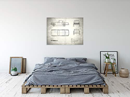Toile Triumph TR4 Blanc Rogan Mark pour décoration garage