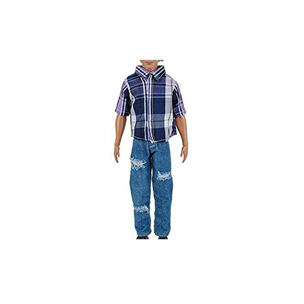 Uteruik Boy Doll Shirt and Trousers Clothing Suits for 11.5in/30cm Men Doll Casual Outfits Costume (#C)