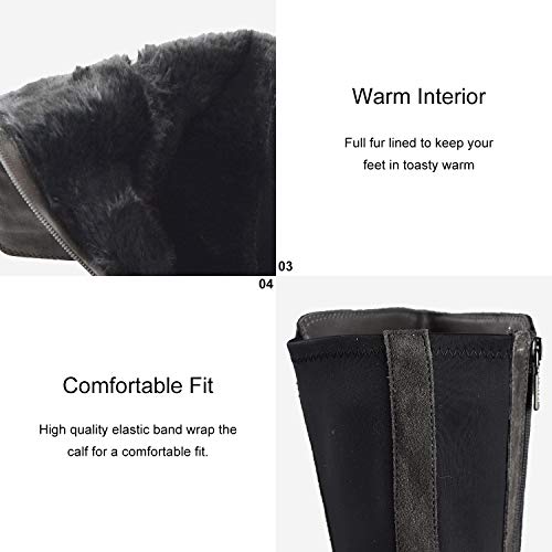 Comfy Moda Women's Tall Dressy Winter Boots Zoe, Smokey Gray, Size 7 #TOP2