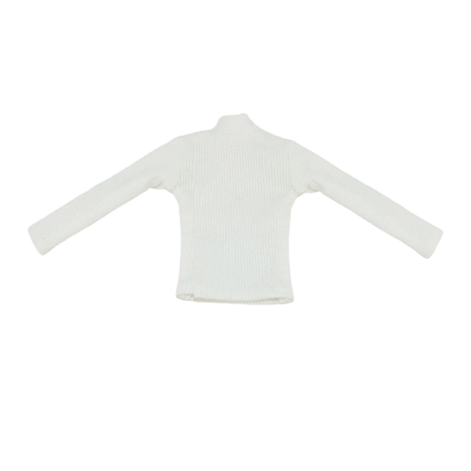 MagiDeal 1/6 Action Figure Clothes High Neck Knitted Sweater Model Costume Accessory Long Sleeved Doll Clothes for 12 inch Male Figure, White