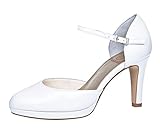 Fiarucci Brautschuhe Lani - Pumps High Heels Leder - Tanzschuhe mit Riemchen - Gr 39.5 EU 6.5 UK
