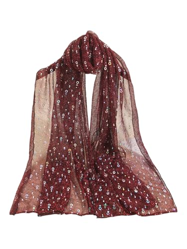 Image of Floerns Women's Sequin Bandana Square Scarf Silk Scarves Mesh Shawl and Wrap for Evening Dresses