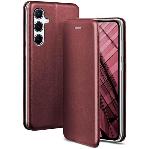Étui Samsung Galaxy A56 5G ONEFLOW en cuir synthétique bordeaux avec support et porte-carte