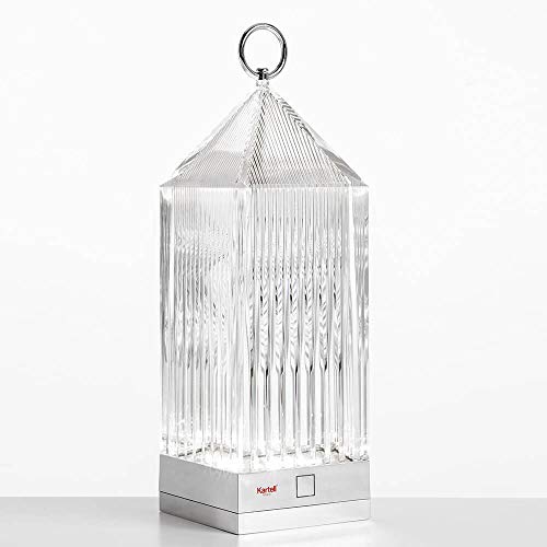 Kartell Lantern Lampada da Tavolo Portatile e Ricaricabile Cristallo Trasparente