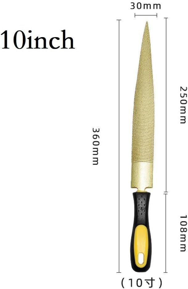 Semicircular Wood Rasp File, Carbon Steel Hand File with Rubber Grip for Wood Carving, Carpentry Shaping, Plastic Deburring, DIY Woodworking Tools(10inch)