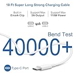 10FT Mac Book Pro Air Charger, Long Type C Charging Cable with 118W 96W 87W 61W USB Type C(USB-C) Fast Power Adapter, Compatible with MacBook Air Pro and All USB-C Devices - Image 2