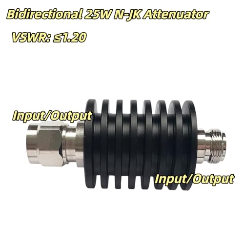 20db 25w n type rf attenuator - 50 ohm fixed coaxial attenuator dc-3ghz with n connector for rf testing ham radio amp signal generator