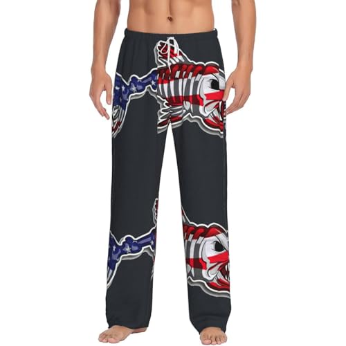 Pantalon de pyjama en polaire pour homme à motif poisson avec poches