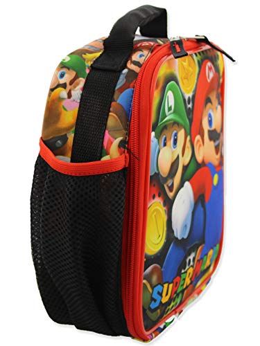 Super Mario Bros Boy's Girl's Meal Holder, Soft Insulated School Lunch Box (One Size, Red/Multi) #TOP1