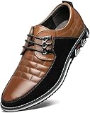 AWINIWI Men's Casual Dress Shoes Brown Comfortable Dress Sneakers Men Fashion Business Casual Shoes Office Classic Mens Oxfords Leather Size 11.5