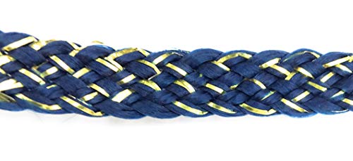 Designer Decorative Navy Gold Braid Trim Trimmings 3/8'' x 5 Yards -Gold Navy Weaved Trim