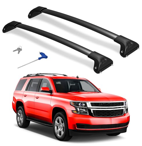Soruci 330lbs Lockable Roof Rack Cross Bars Compatible with 2015-2020 Chevrolet Chevy Suburban/Tahoe GMC Yukon/Yukon XL Cadillac Escalade/Escalade ESV Aluminum Heavy Duty Roof Rails Crossbars