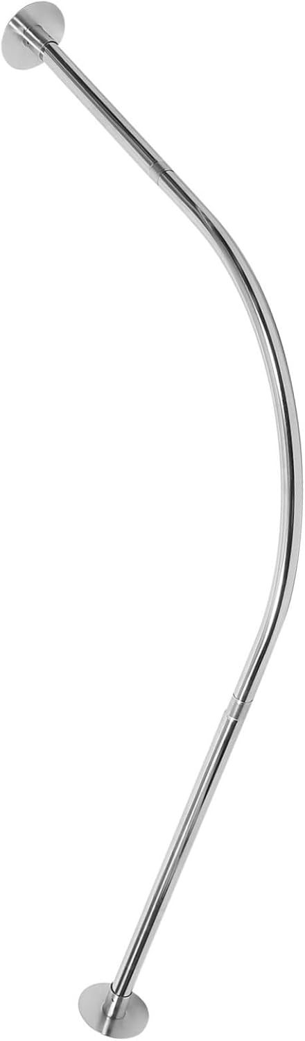 Telescopic Pole for Curtains Showers Long Tension Rod Curved Multipurpose Easy to Adjust Non-slip Install