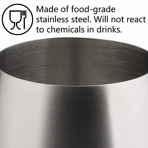 Arora Stainless Steel Wine Glass 18Oz - Set Of 4 Matte Silver - 3.6" D X 8.3" H, Large (851005) #TOP4