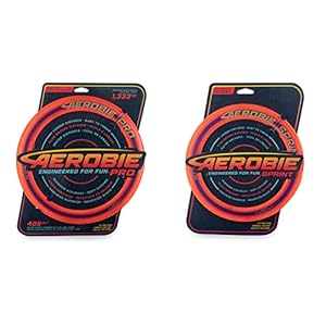 Aerobie Pro Flying Ring Wurfring mit Durchmesser 33 cm, orange, für Erwachsene und Kinder ab 5 Jahren & Sprint Flying Ring Wurfring mit Durchmesser 25,4 cm, orange