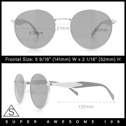 SA106 Mens Luxury Classic Round Metal Rim Hustler Fashion Sunglasses4