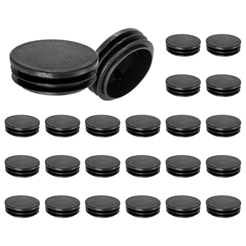 Image of M METERXITY 30 Pack Round Plastic Plug, OD 1.9 inch Furniture Tube Inserts Pipe Hole End Caps for Tubing Post /Glide Insert for Pipe Post /Table Chair Leg /Metal Tubing /Fence [Black]