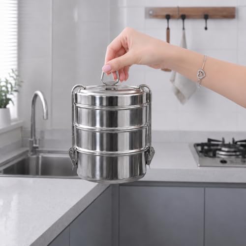 Image of Stainless Steel 3 Tier Container Lunch Box