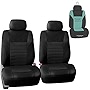 FH Group Car Seat Covers Premium 3D Air Mesh Front Set with Gift - Universal Fit for Cars, Trucks & SUVs (Black) FB068102