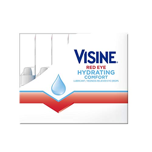 Visine Red Eye Hydrating Comfort Redness Relief and Lubricant Eye Drops to Relieve Red Eyes Due to Minor Eye Irritations Fast and Help Moisturize Dry Eyes, On-The-Go Packs, 12 x 0.28 fl. oz
