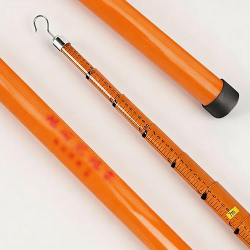 Adjustable 19.7ft Retractable Height Measuring Stick, Survey Leveling Rod for Accurate Measurement in Trucks, Forestry, and House Walls - Yellow, 6-8-10-12-15-18 M