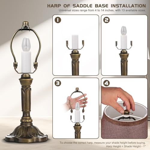 Soporte para lámpara de suelo o mesa de 4 pulgadas en bronce ajustable 4