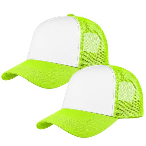 Image of Falari 5-Panel Mesh Baseball Cap, Trucker Hat, Structured Plain Design, Cotton, Adjustable Size