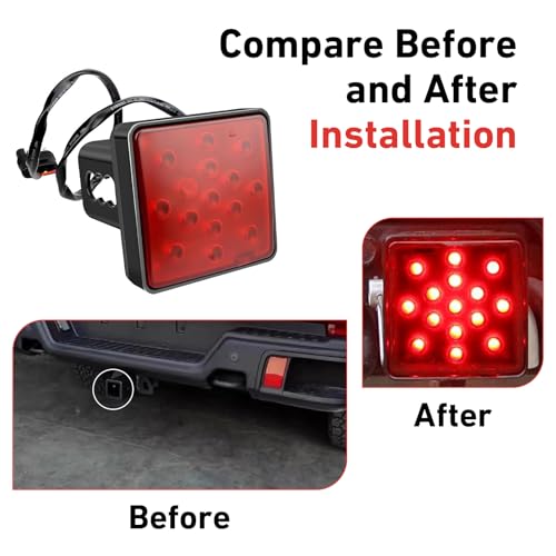 Image of 1 PC Trailer Hitch Light, Super Bright Towing Hitch Light, Waterproof Square LED Brake Lamp, Universal Trailer Accessories for Towing Truck SUV (Red #1)