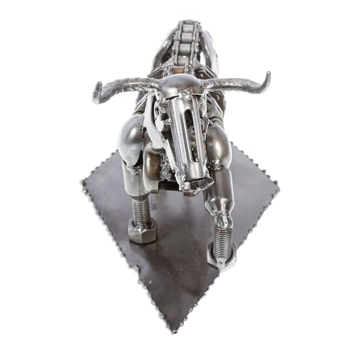 Escultura de Toro Rústico de Metal Reciclado miniatura 3