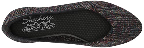Skechers Women's Ballet Flat, Black Multi, 6
