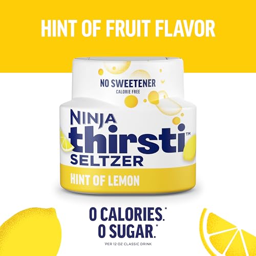 Image of Ninja Thirsti Flavored Water Drops, SELTZER Lemon, Crisp and Refreshing Sparkling Water, Zero Calories, Zero Sugar, Zero Sweeteners, Makes 20, 12oz drinks, 3 Pack, WCFLEMNAM