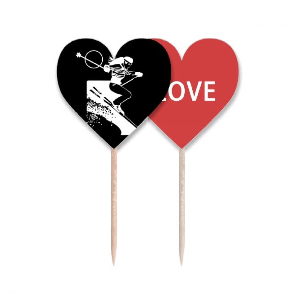 Cure-dents motif drapeau amour cœur pour cupcake et déco de cocktail