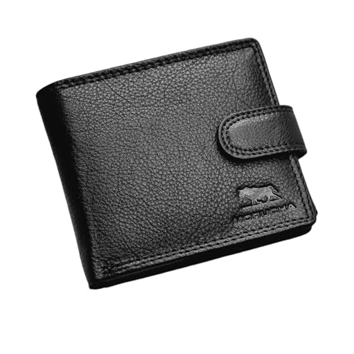 MORUCHA Black Wallet For Mens | Genuine Soft Nappa Leather RFID Blocking | High Capacity Stylish Wallet Purse | Designed For Up To 6 Cards, ID, Coins And Cash | Gift Boxed | M-25