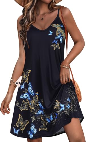 Image of JOELLYUS Womens Spaghetti Strap Dress Summer Dresses Beach Cover Ups Casual Sundresses with Pockets 2026
