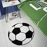 Catherine Lansfield Kids It's A Goal Football Shaped Rug White