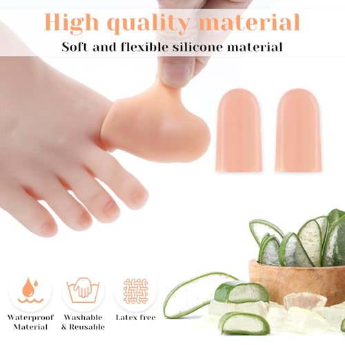 Image of simarro 14 Pieces Big Toe Protectors, Silicone Toes Protectors for Men and Women, Toe Anti-Friction Rubber Sleeves Made of Elastic Fabric, Protect Toes from Friction and Relieve Pressure (Skin Tone)