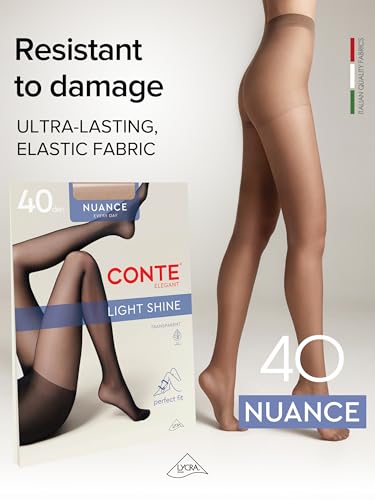 Image of Conte Tights Control Top Semi Opaque Pantyhose Silky Matte Effect Nuance 40 Den