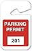 Brady 96272, Rearview Mirror Hanging Tags Stock Parking Permits, Red 201 - 300, 2 3/4" W x 4 3/" Height x 2.75" Width, Red, " (100 per Package)
