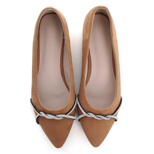 Image of Stunner Womens Flats Fashion Pointed Toe Bowknot Ballet Flats Cute Slip On Dress Flats Comfortable Party Wedding Flats2