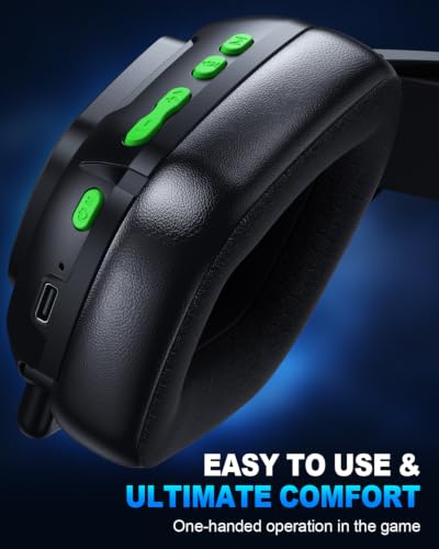 Image of 2.4GHz Wireless Gaming Headset for PC, PS5, PS4, Switch & Mac, Bluetooth Headset with Noise Canceling Microphone, Low-Latency Stereo Audio, 50mm Drivers, Up to 100H Battery, Lunar Black