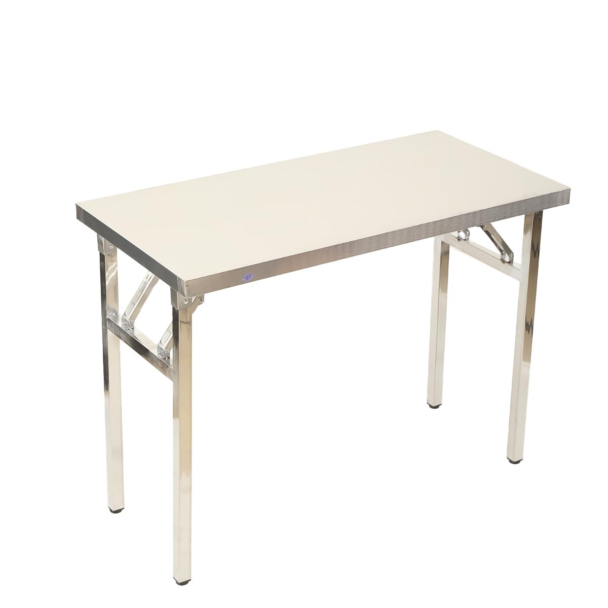 Mesa de trabajo plegable de acero inoxidable, mesa de comedor, mesa de cocina, 100 x 50 cm, mesa de servir, para restaurante, cocina, bar, hotel, garaje, mesa de gastronomía, mesa plegable