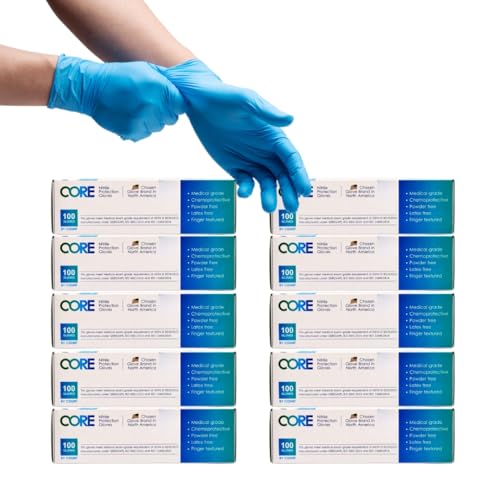 CORE Gloves Nitrile Disposable Latex free, Powder Free, Food Grade, Guantes,Lab, Cleaning, Auto mechanic - 3-6 MIL (Box/Case)