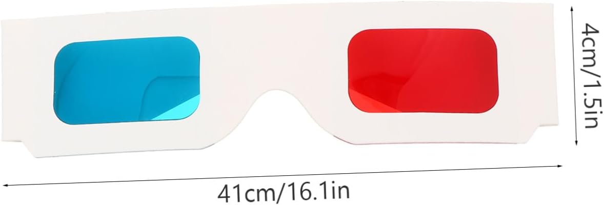 DOITOOL 100pcs Red Blue Glasses Disposable Cardboard Paper Movie Video Glasses Funny Eyes Party