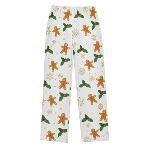 Boys' Pants Christmas Xmas Gingerbread Mistletoe Long Bottoms Jogger Pants Elastic Waist Trousers with Pockets S-XL