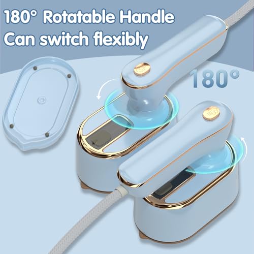 Image of Travel Steamer Iron for Clothes Mini - Portable Ironing Machine Travel Small Size Portable Steamer Travel College Dorm Home Essentials (SkyBlue)