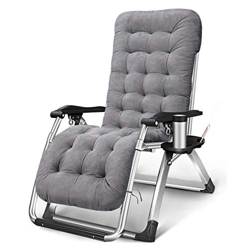 Chaise de relaxation portable et pliante grise contre le mal de dos au jardin