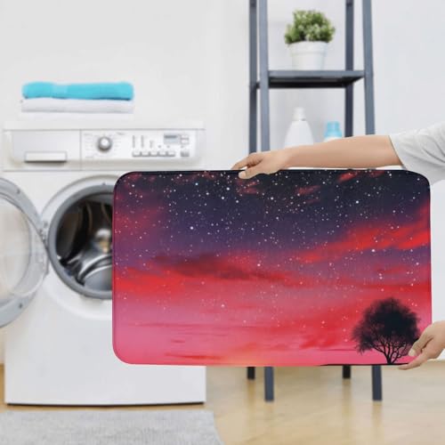 Tapis de bain ciel étoilé rouge lot de 3 pour une décoration de salle de bain moderne et sûre - 8