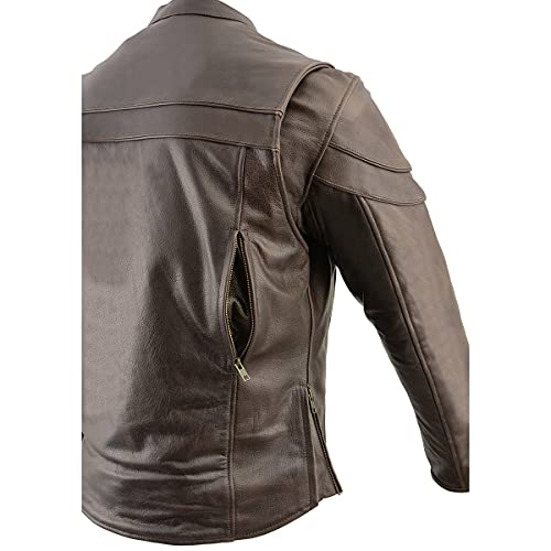 Image of Milwaukee Leather Men's Black Cowhide Quilted Pattern Scooter Style Racing Jacket MLM1545